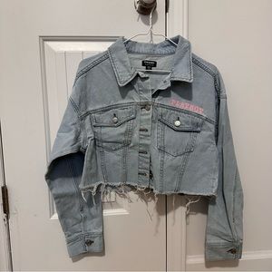 PLAYBOY BY PACSUN CROPPED DENIM JACKET SIZE XS/S